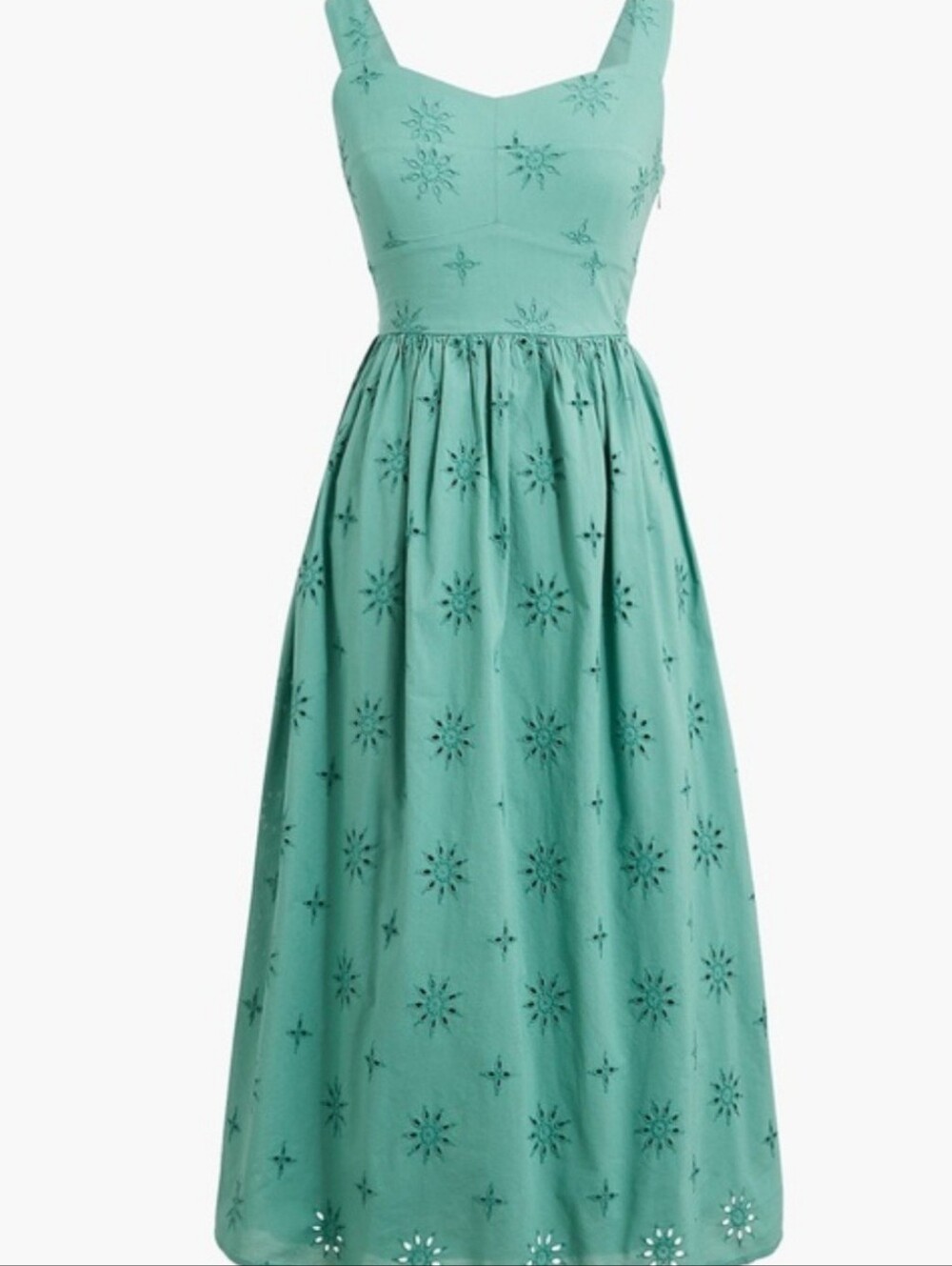 J.Crew Midi Eyelet Dress in Green Size 6